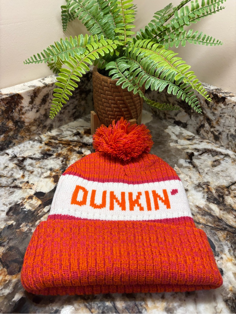 Dunkin' Kids Orange Pom Beanie
